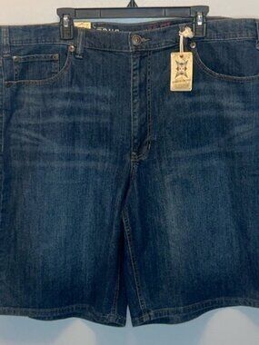 NWT"True Nation Men's Size‎ 42, Relaxed Fit, 5 Pocket, Indigo Denim Jean Shorte